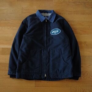 Vintage New York Jets NFL Hard Wear Reebok Sherpa Lined Work Jacket Mens M